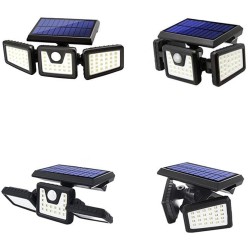 POWERMASTER MX-W771A SENSÖRLÜ 3 MODLU 74 LEDLİ SOLAR AYDINLATMALI DUVAR LAMBASI